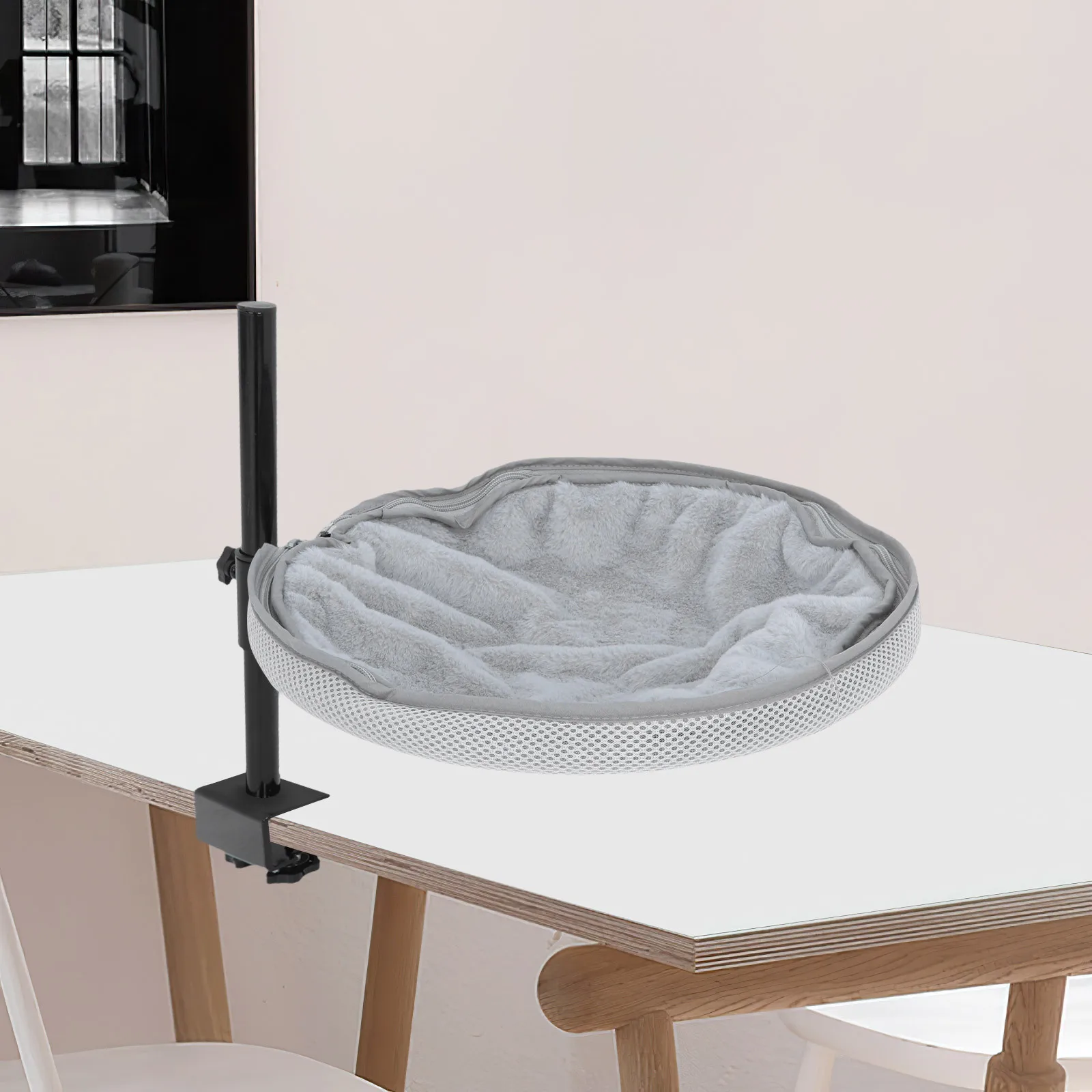 Lit pour chat de bureau 360 °   Hamac pour animaux de compagnie, rotatif, réglable en hauteur, peu encombrant, pour chaise de bureau, lit gigogne pour chat, Table d'appoint