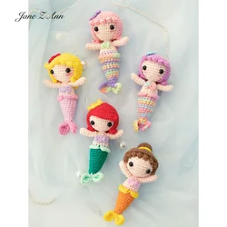 Finished yarn crochet mermaid princess doll 10cm mini doll sweet fairy tale small ornament baby photo props