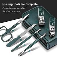 6pcs Manicure Set Nail Clipper Scissors Pedicure Kits Green Nail Clipper Set Steel Nail Clippers Scissors Pedicure Tools Kit