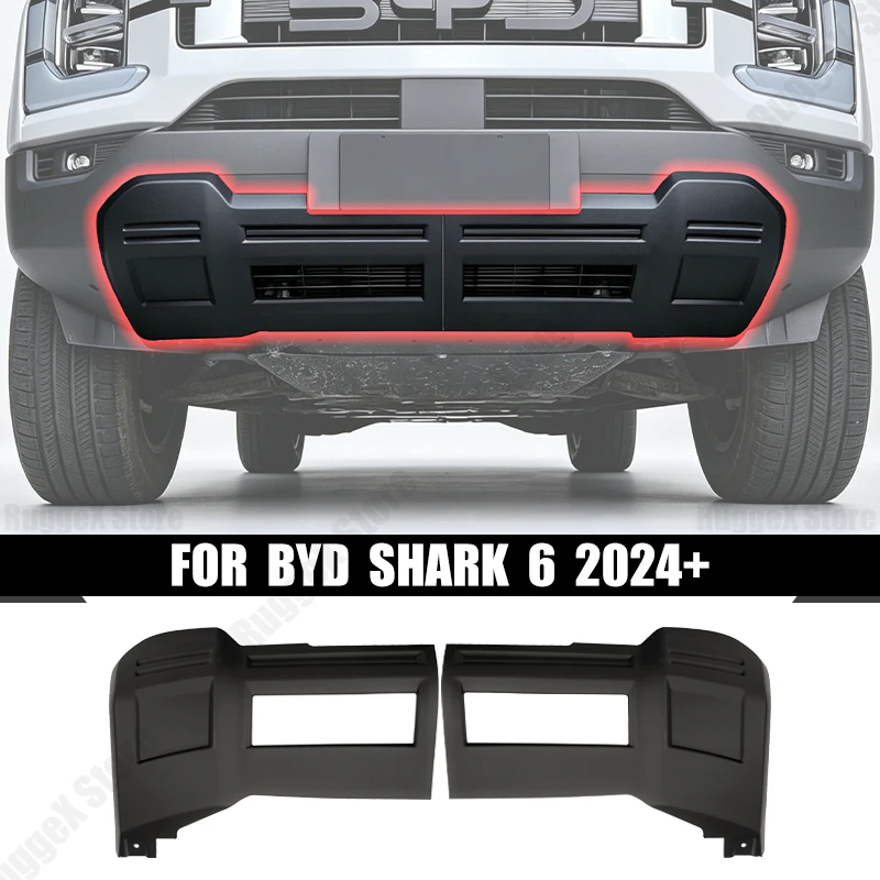 Lower Guard Plate Blackout Cover For BYD Shark 6 2024-2026 ABS RHD Version Custom Front Bumper Guard Blackout Body Kits Black