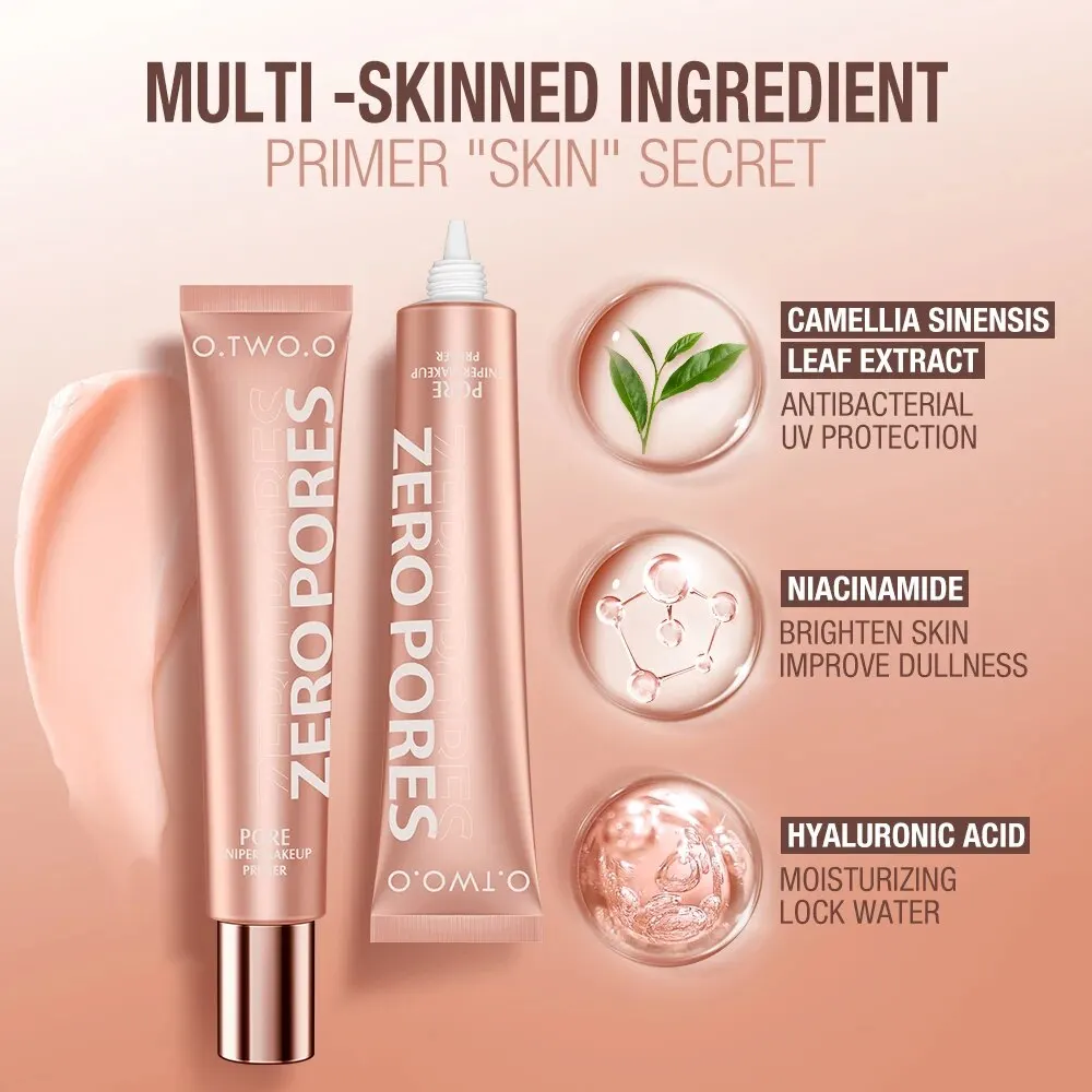 O.TWO.O Face Primer Makeup Base 20ml Invisible Pore Smooths Fine Lines Oil-Control Brighten Moisture Primer for Face Cosmetics