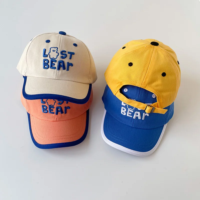 Embroidery Bear Baby Baseball Cap Fshion Letter Toddler Peak