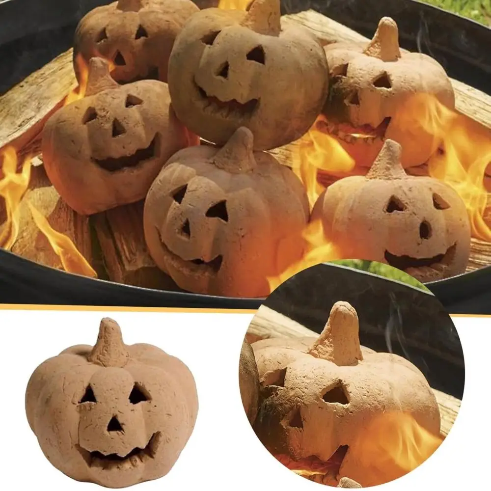 for Bonfire Fire Pits Pumpkins Stoneware for Campfire Reusable Halloween Pumpkins Fire Pits Horrific Atmosphere and Decoration