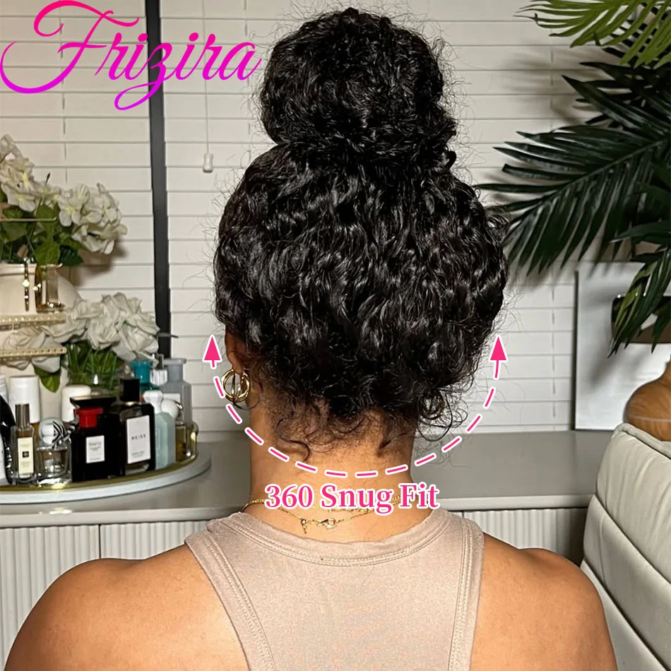 360 كامل الدنتلة شعر مستعار غريب مجعد الباروكات شعر الإنسان موجة عميقة 360 الدانتيل الجبهة باروكة من شعر طبيعي موجة المياه Hd الدانتيل شعر مستعار أسود 220 الكثافة