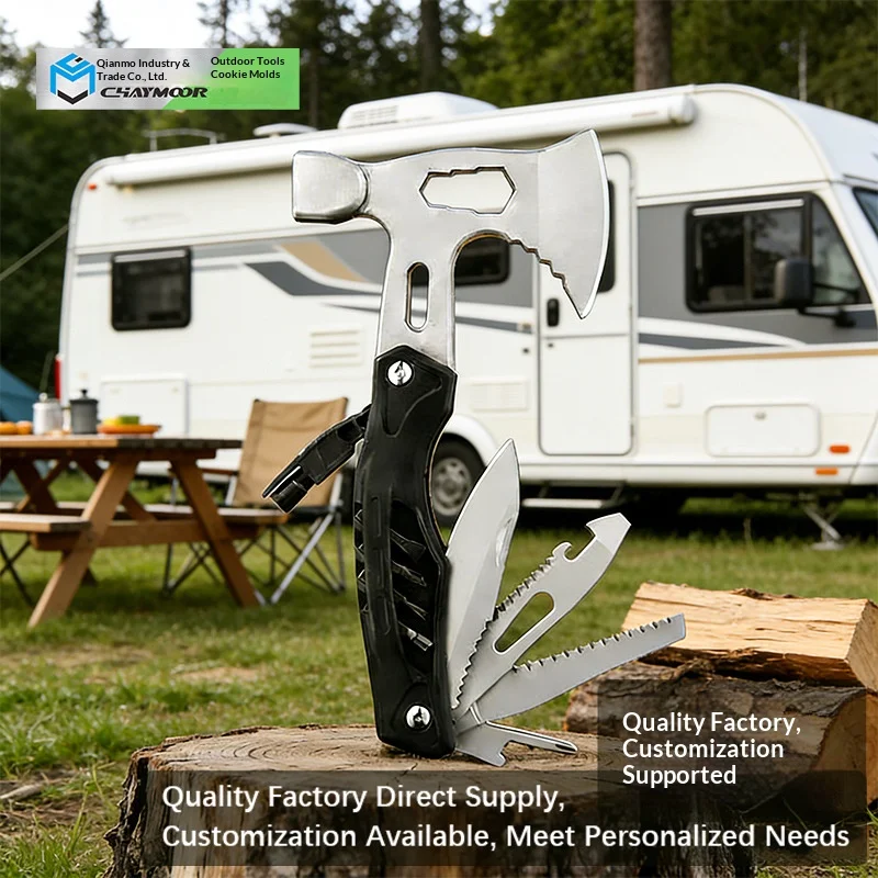 Outdoor multifunctional sheep horn hammer convenient camping combination tool stainless steel multifunctional hammer