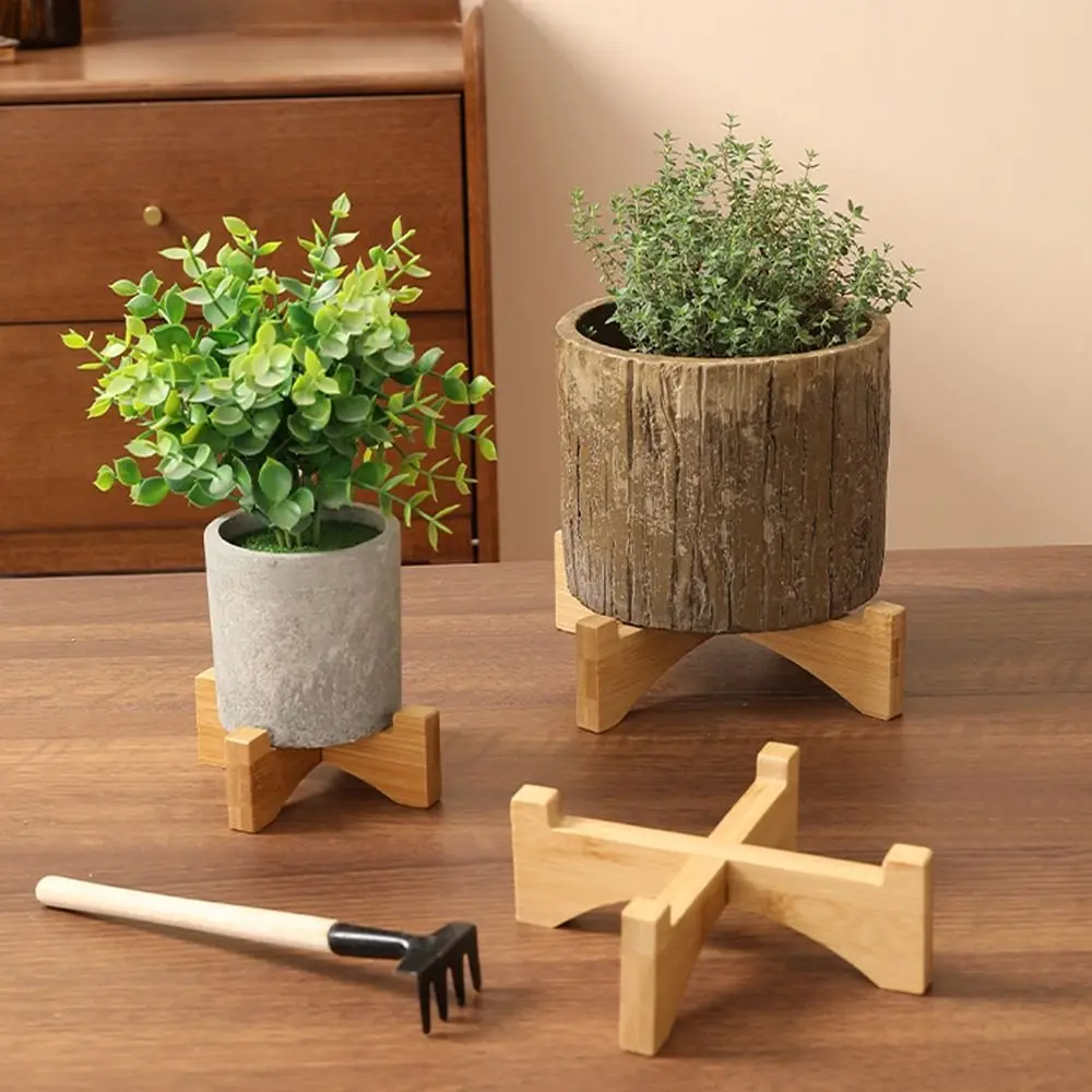 Wooden Bonsai Display Stand Floor-Standing Home Decoration Flower Pot Base Succulents Organization Gardening Supplies