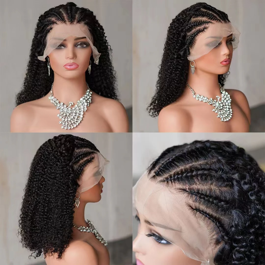 Miss Rola Braided Wig Human Hair Wigs for Women Peruvian Remy Hair Extensions Full Head Braided Wig Braided Lace Front Wig