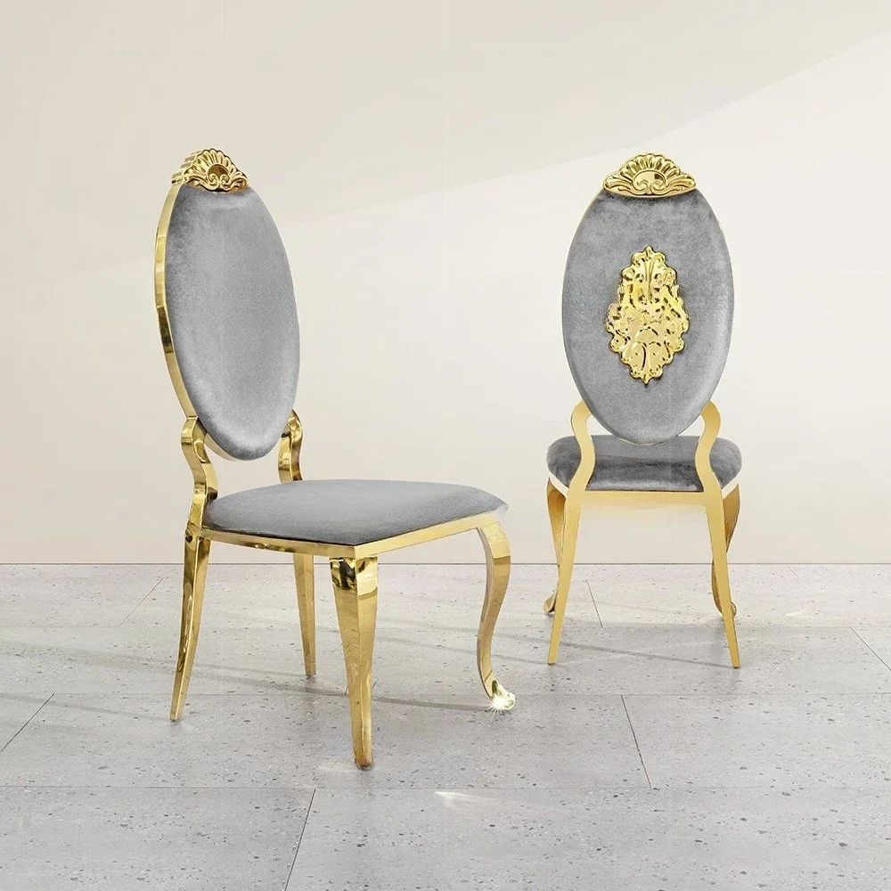 Light Luxury Stainless Steel Wedding Chair Premium Velvet Commercial High-end Banquet Hall Dining