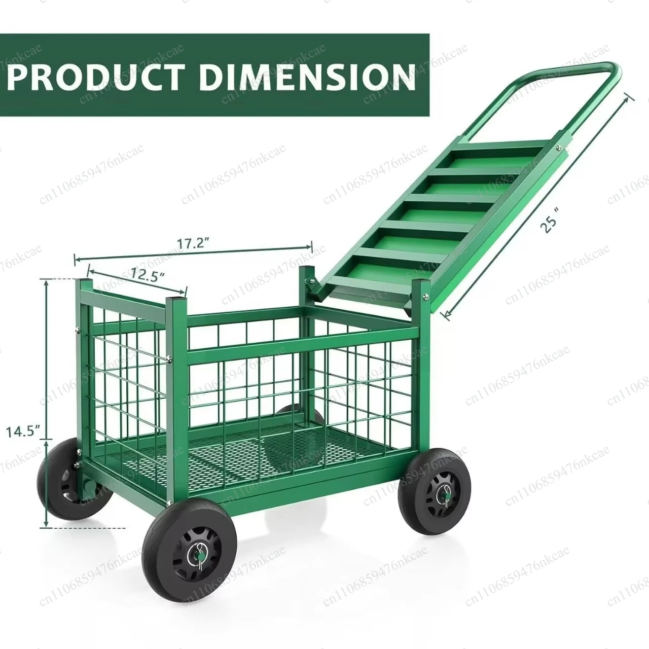 

Rolling Garden Bench Seat with Wheels Practical Garden Storage Basket Rolling Seat
