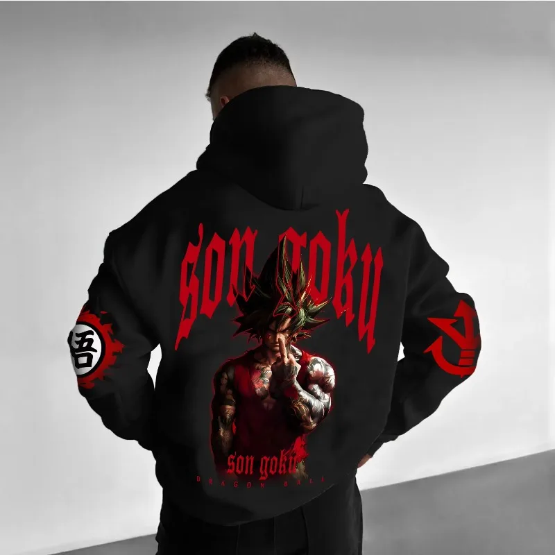 Dragon Ball Animação Impresso Moletom 2025 Outono/Inverno Novo Masculino Solto Tendência de Rua Casual Versátil Pai Criança Suéter Top