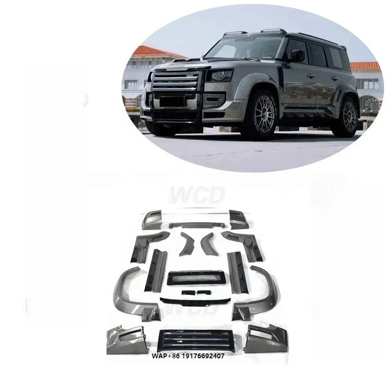 2020 Defender LUMA Style BodyKit Front Lip Grille Side Skirt Rear Diffuser Spoiler Wheel Eyebrow forLand Rover Defender FRP