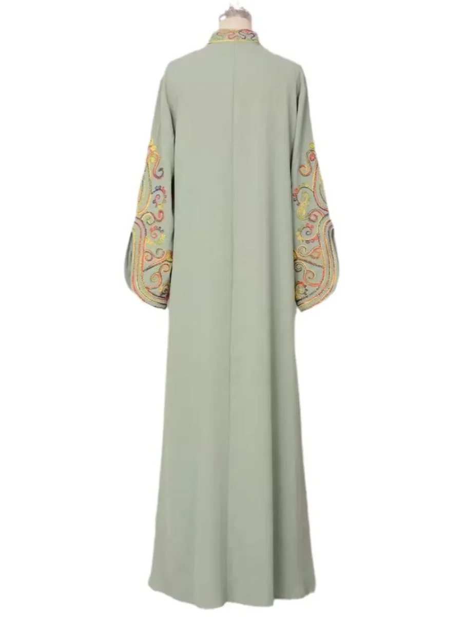 Eid Muslim Abaya for Women Embroidery Dresses Jalabiya Ramadan Arab Long Robe Dubai Abayas Kaftan Islam Party Vestidos Morocco