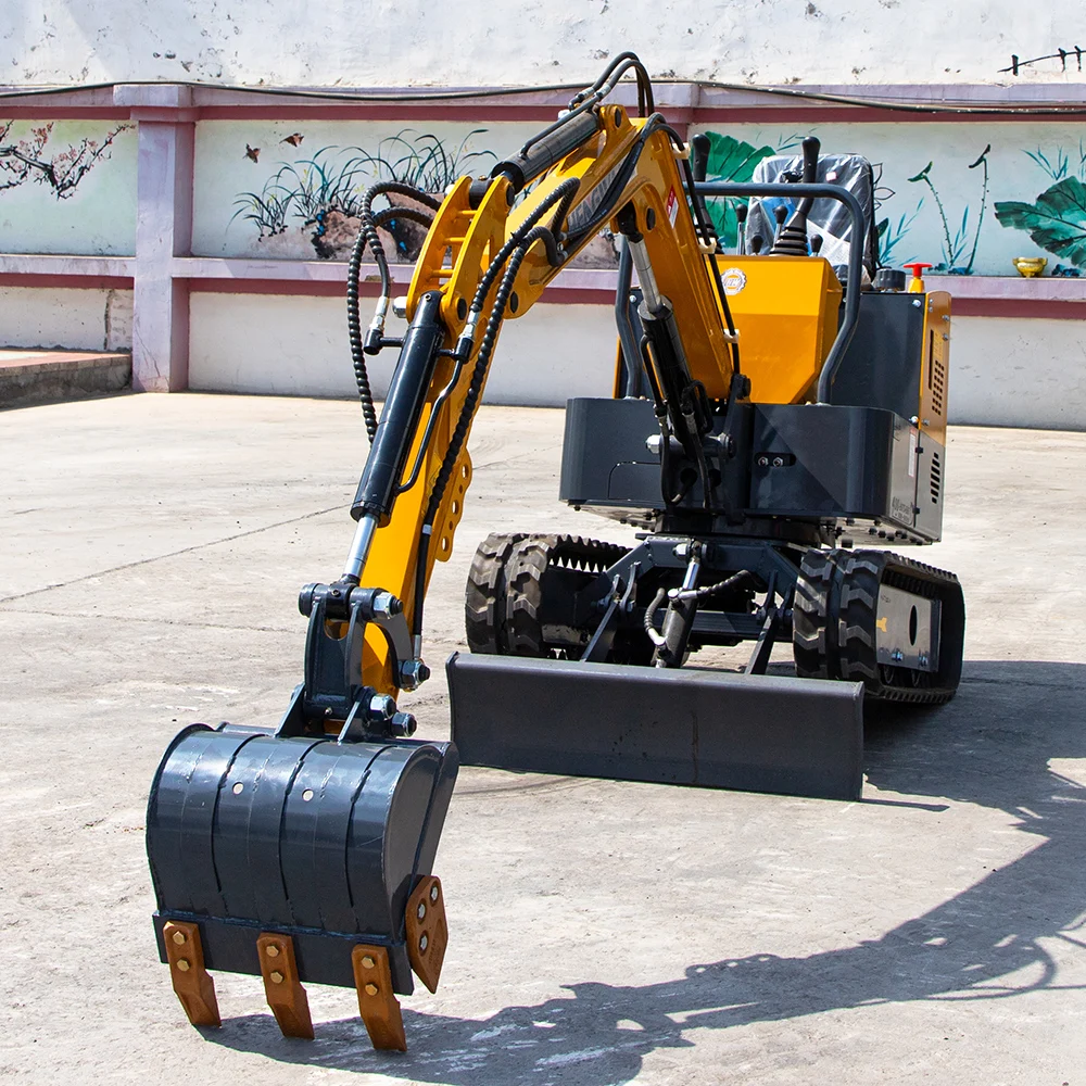 Miniexcavadora de 1 tonelada, excavadora de orugas de 1000kg, retroexcavadora para zanjas en el hogar y trabajos de jardín, HW-10 personalizado de