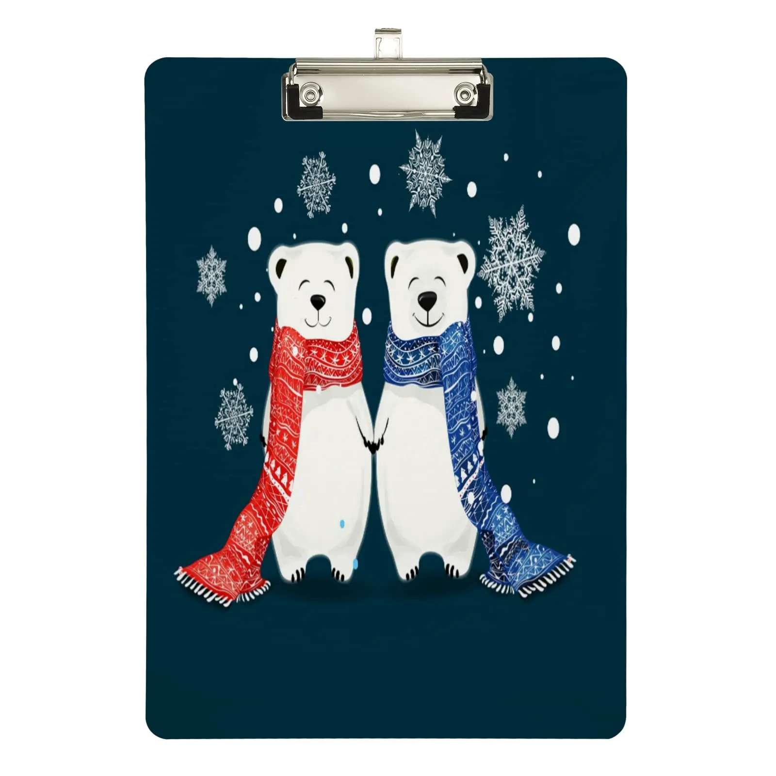 Polar Bear Plastic Clipboard Standard Size Printing Clipboard with Low Profile Metal Clip Hanging Clip Board for Students Office