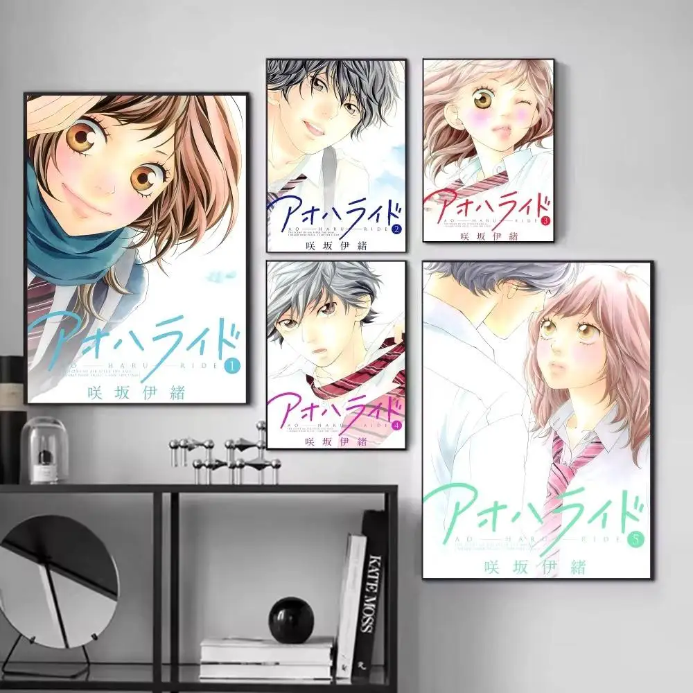 Manga Blue Spring Ride Anime Posters Fancy Wall Sticker for Living Room Bar Decoration Wall Decor