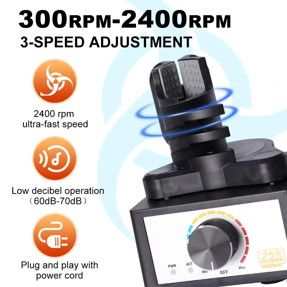 Mini Vortex Mixer, DIY/Gundam Model Paint Shaker,300~2400rpm,Three-Stage Speed Mix,Suitable 10-100ml Shaker