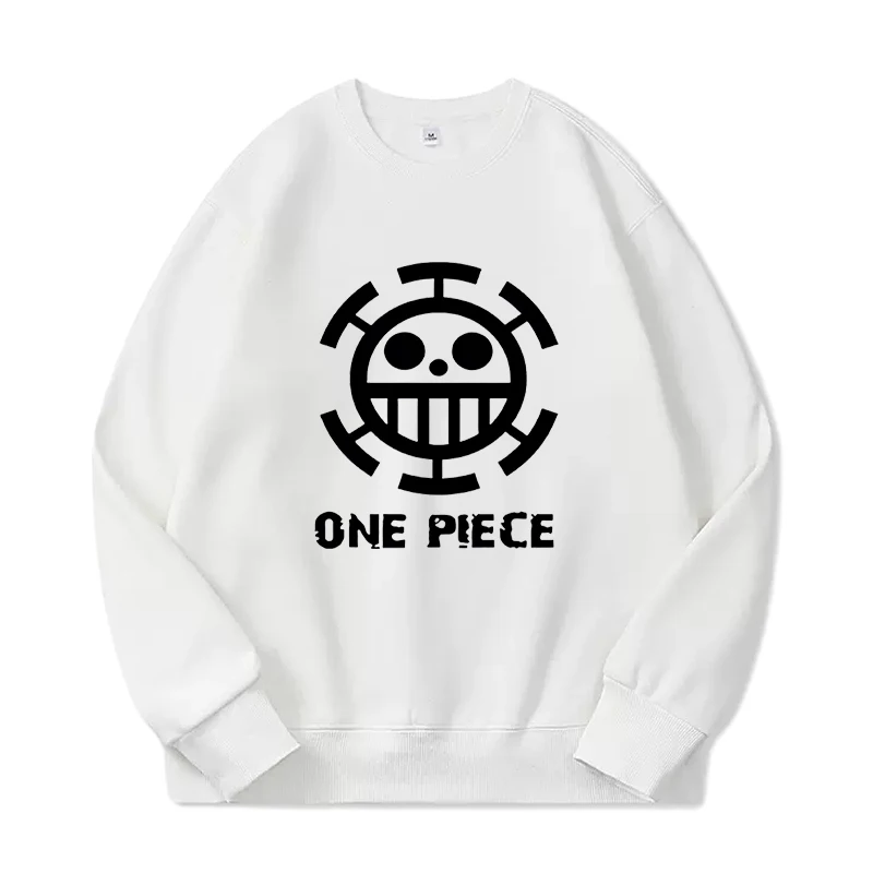 ONE PIECE Abbigliamento Modello Anime Trafalgar D. Water Law Maglione con cappuccio stampato in pile sciolto Studente Top primaverile e autunnale da uomo