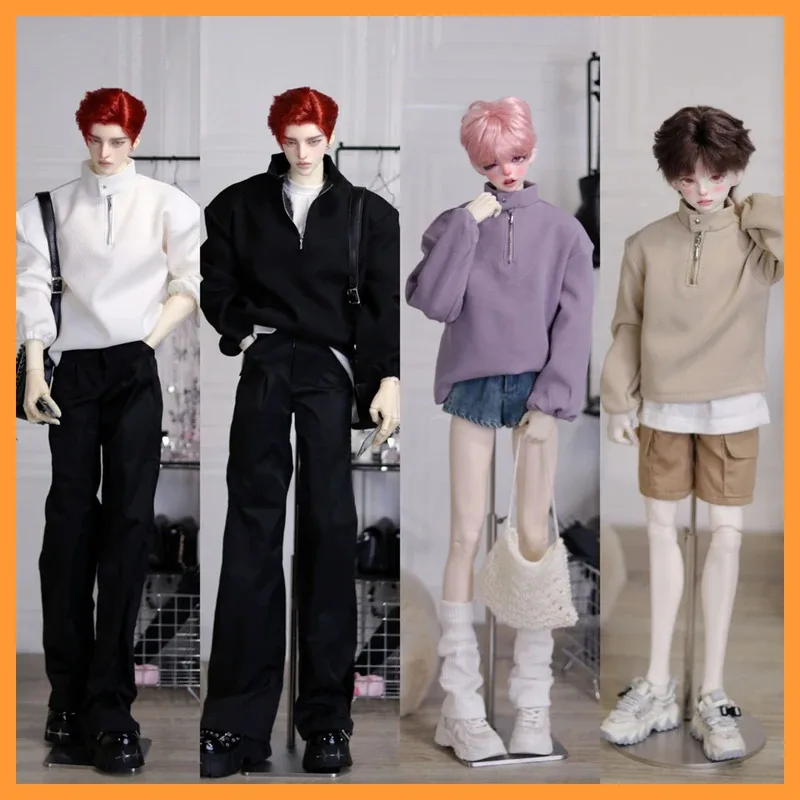 

【Only Clothes】1/3 1/4 Scale Waffle Plaid Top Half Zip High Neck Sweatshirt for soom id75 Dragon Soul 68/73 cd2 dk75 Big Dolls