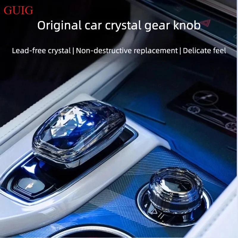 Car Crystal Gear Shift Knob For Zeekr 001 2021-2023 Central Control Interior Blackening Trim Parts