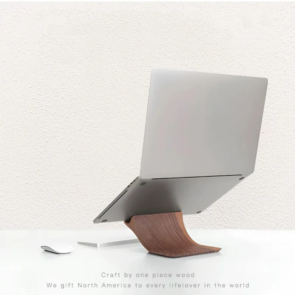 Suitable for Apple macbook notebook stand, wooden height-enhancing stand minimalist light luxury