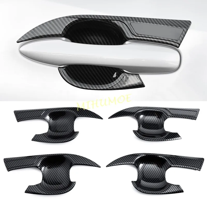 

Carbon Fiber Black Style Exterior Door Handles Covers Bowl For 2023+ Subaru Solterra Toyota Bz4x EA10 2026 bZ Accessories
