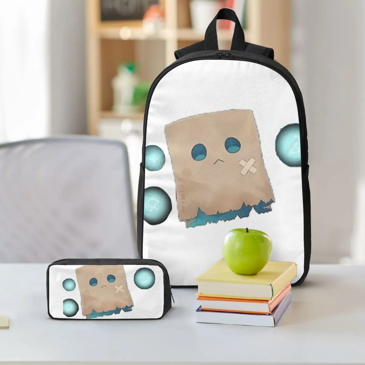Nanashi Mumei - Nameless Friend Backpack Student BookBag School Bag Shoulder Bags 3ps Insulated Lunch Bag Pencil Case