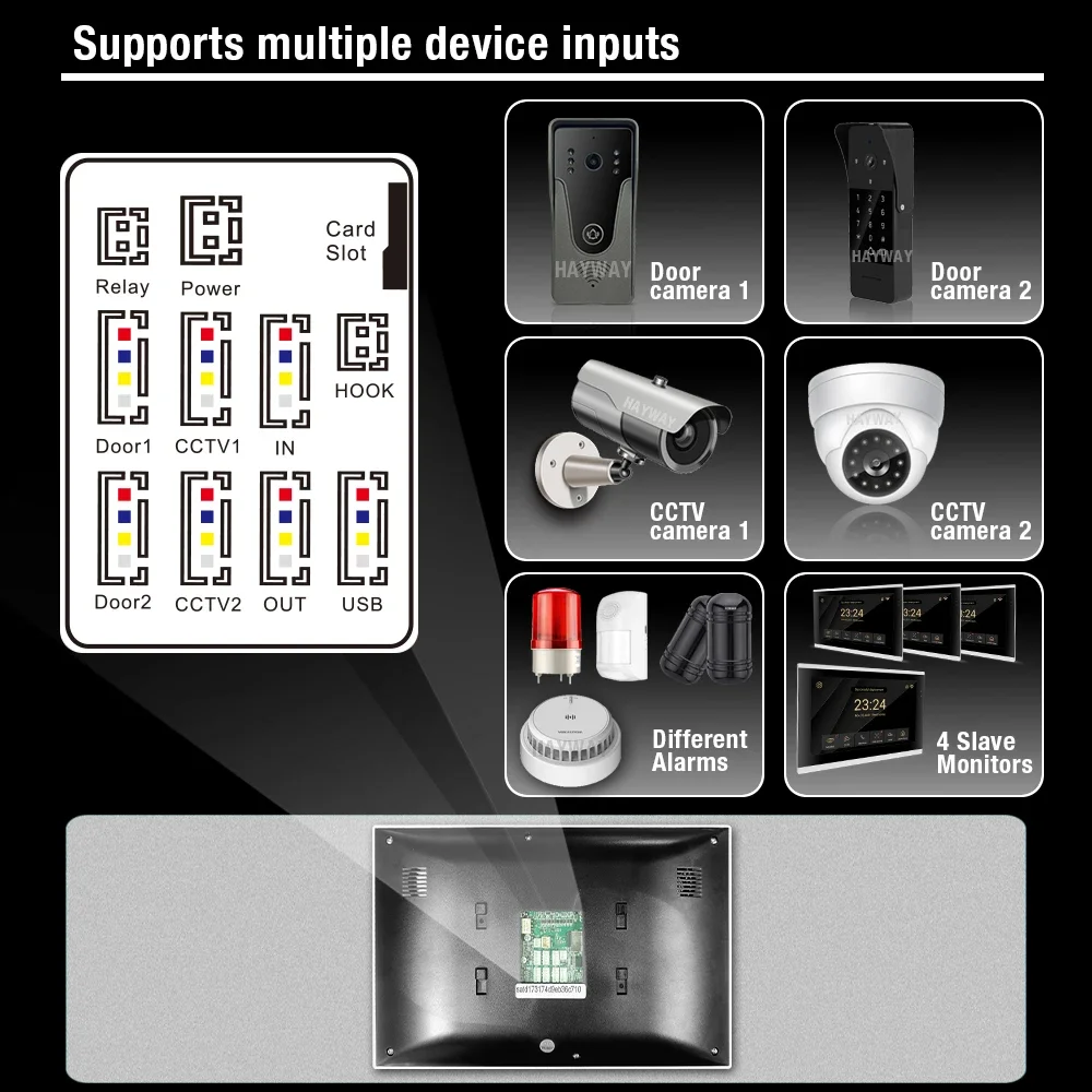 Hayway-videoportero inteligente Tuya, sistema de videoportero con WIFI, 1080P, timbre, cámara, pantalla táctil completa, detección de movimiento, 10