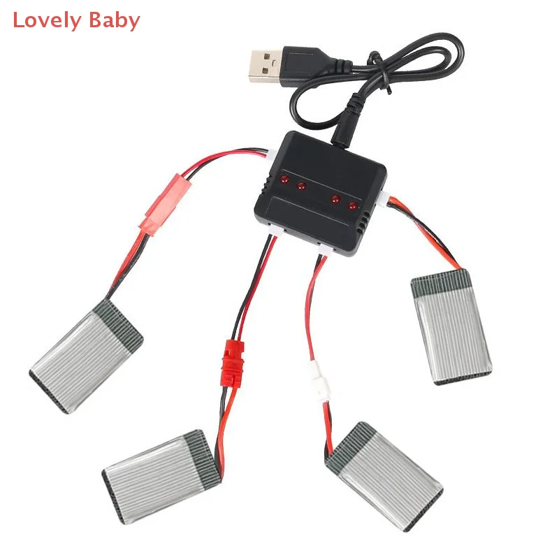 【BS】3.7 فولت يبو 4 في 1 شاحن USB ل E010 H31 X4 Syma X5SW X5C X5HW RC قارب سيارة مروحية لعبة بدون طيار أجزاء الملحقات