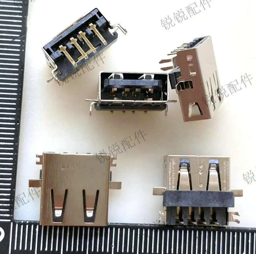 

For USB2.0 interface, sink plate 90 degrees, front paste and rear plug 4P notebook USB female seat, data, charging port