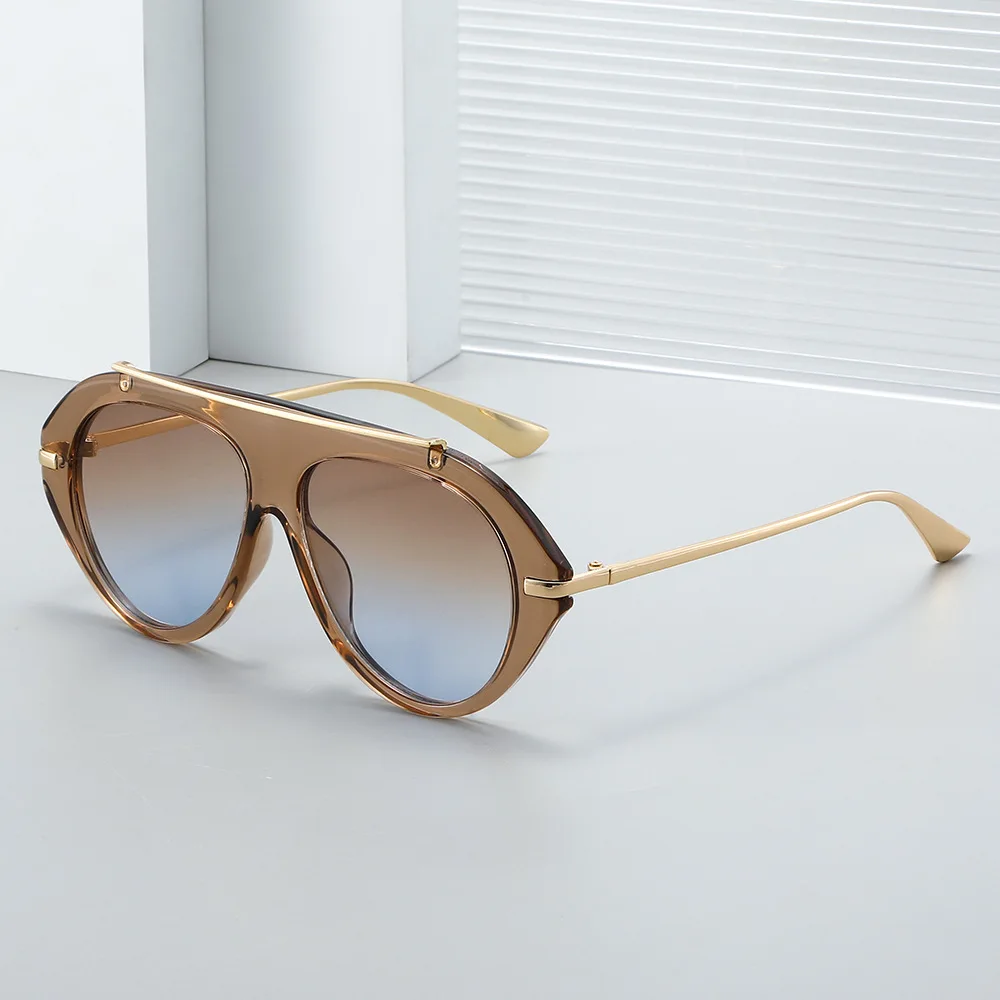 New Oversized Pilot Sunglasses Unisex – Retro 70s Style Gold Frame Vintage Shades