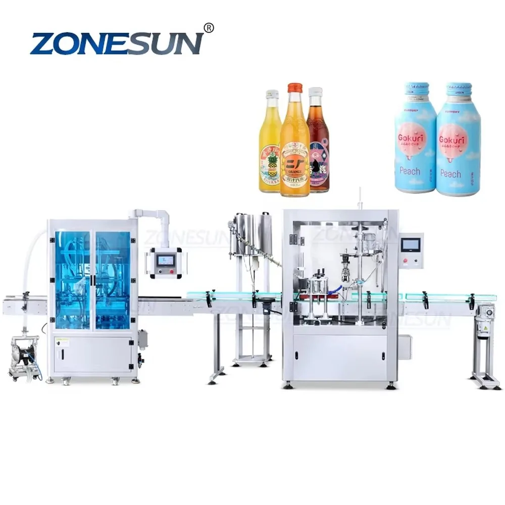 Automatic 4-Head Servo Liquid Filling Capping Machine Ropp Tamper Proof Bottle Production Line ZONESUN ZS-FAL180B2