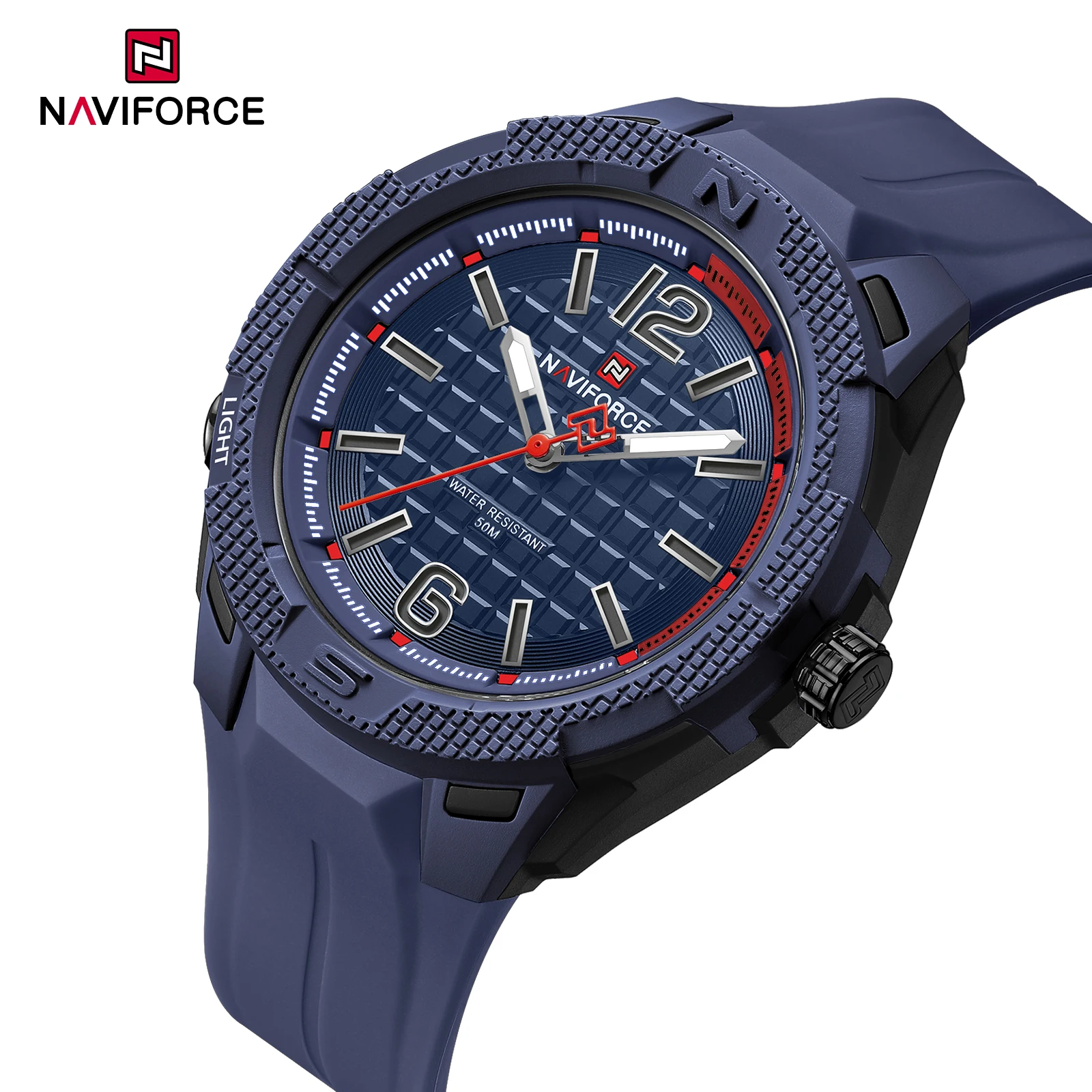 NAVIFORCE 7126 Fashion Men Quartz Watch Casual Simple Waterproof Silicone Strap Luminous Sports Watches for Man reloj hombre