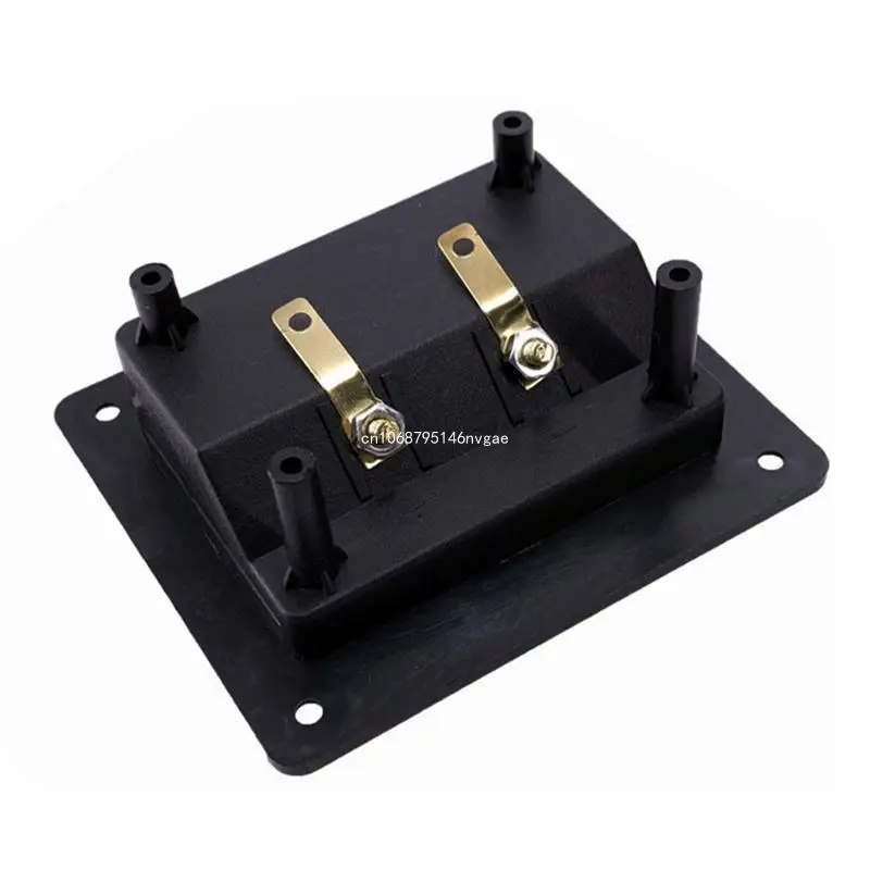 2-Way Speaker Junction Box Terminal Binding Post Square Screw Cup Connecting Subwoofer Plug DIY Repalcement Black