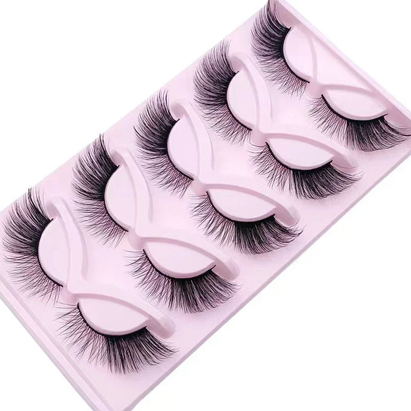 15 คู่/3 แพ็ค CAT EYE Lashes 18 มม.แมวตาธรรมชาติดูขนตาปลอม Wispy Fluffy Strip Lashes