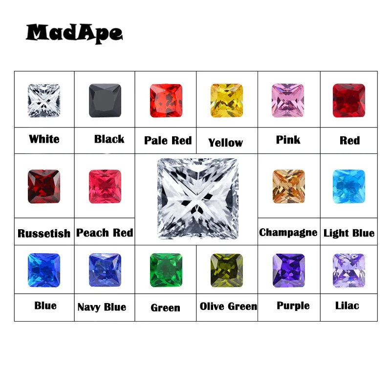 MadApe 1Pair Square Zircon Earrings Stainless Steel 2019 Fashion Stud Earrings For Women Silver Color Small Earrings Ear Jewelry