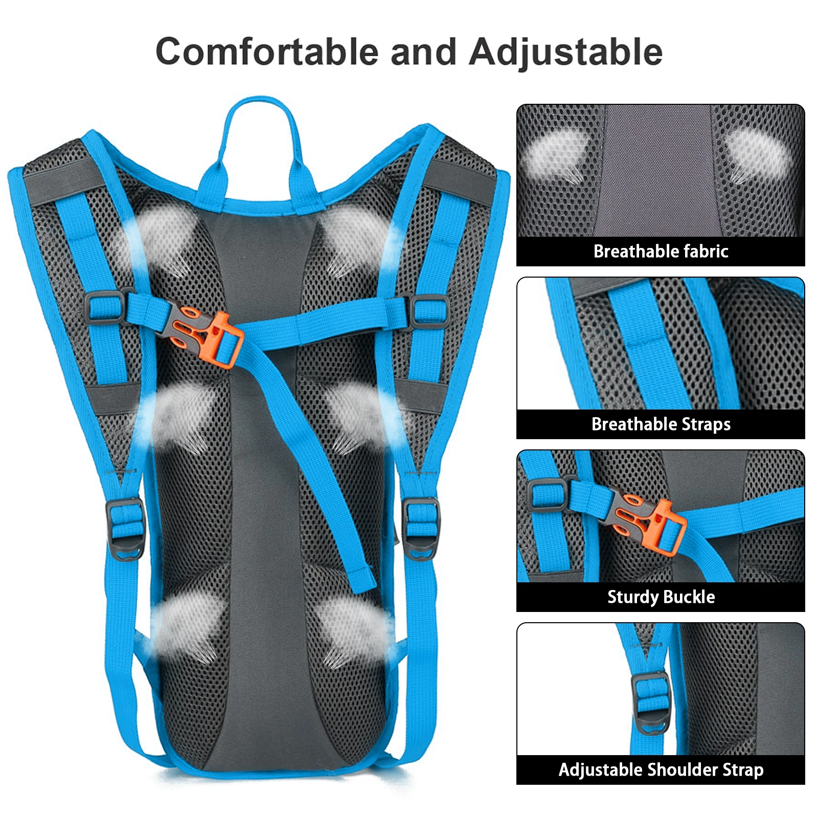 Hydration Backpack Nylon Hiking Backpack Outdoor Water Bladder Backpack for Cycling Biking Running