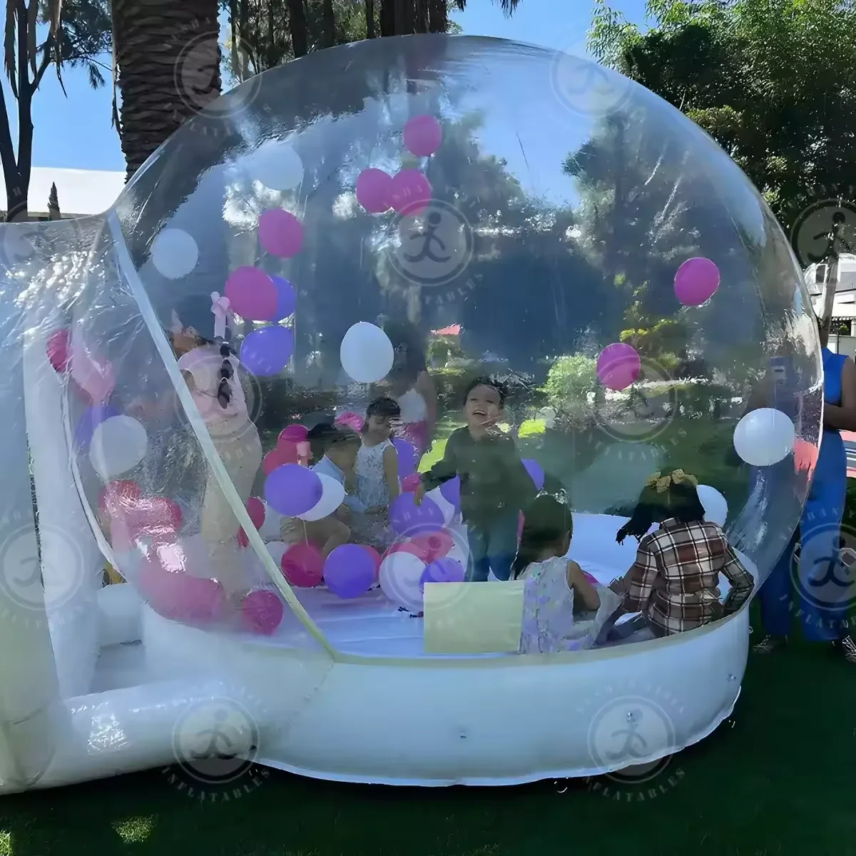 High Quality PVC Air Bubble House Inflatable Bubble Tent Outdoor With Tunnels and Jumping Base