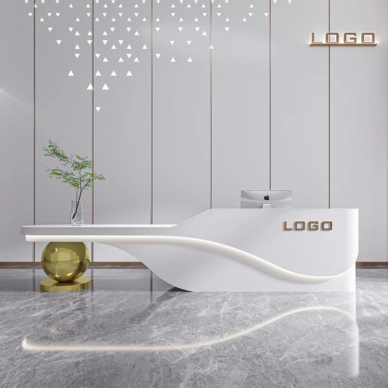 high-end Simple reception counter modern company bar clubhouse reception desk medical beauty mostrador para tienda furniture