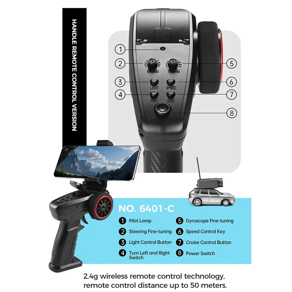 1/64 كاميرا التحكم عن بعد سيارة WLtoy 6401 720FPV WIFI كاميرا السيارة APP التحكم و 2.4G سيارات التحكم عن بعد للأطفال