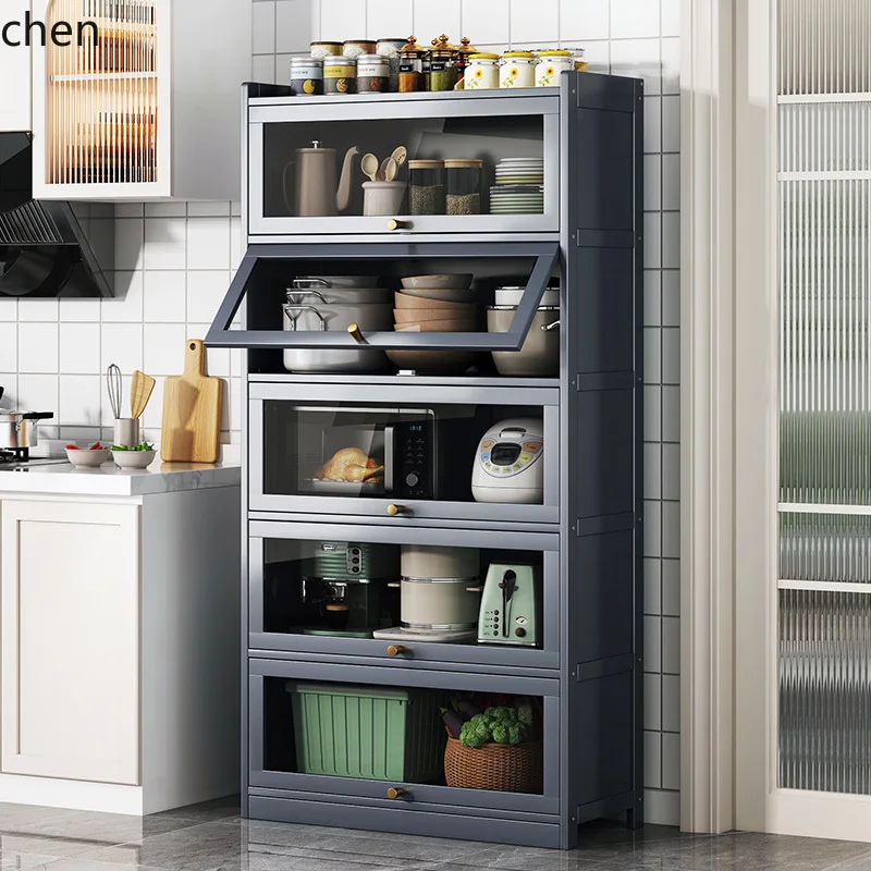 YFY Sideboard Dust-Proof Cabinet Floor Storage Cabinet Household Multi-Layer Oven Microwave