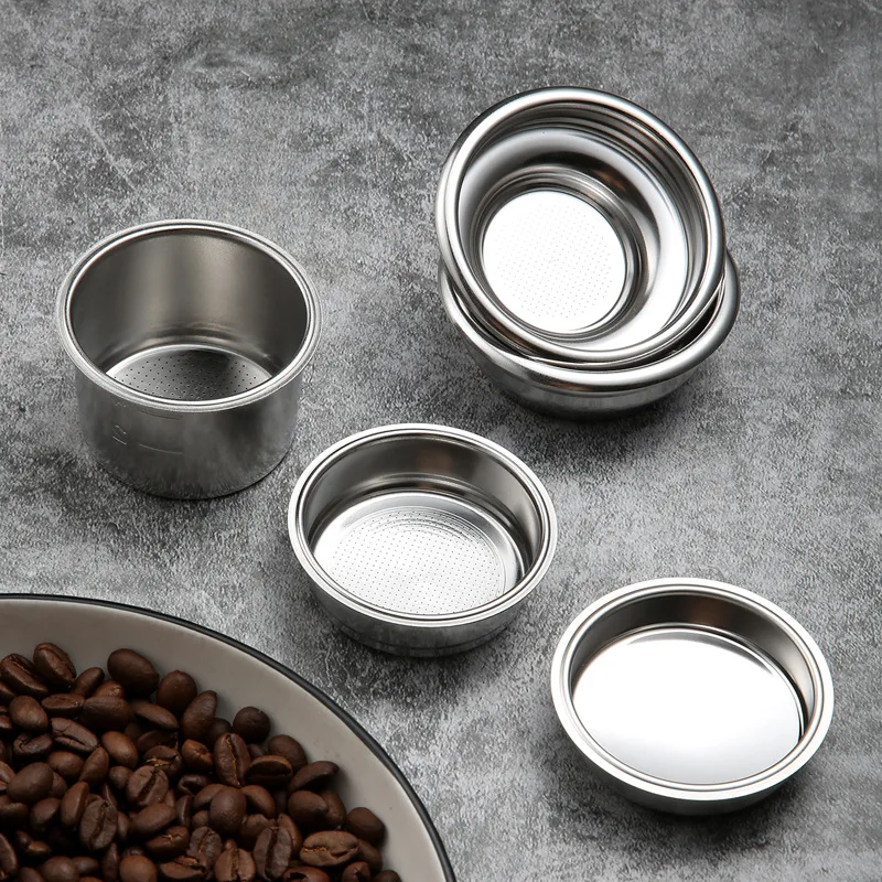 51mm Stainless Steel Coffee Filter Basket 1-4 Cup Powder Bowl Bottomless Handle Universal Coffee Powder Bowl Coffee Tool