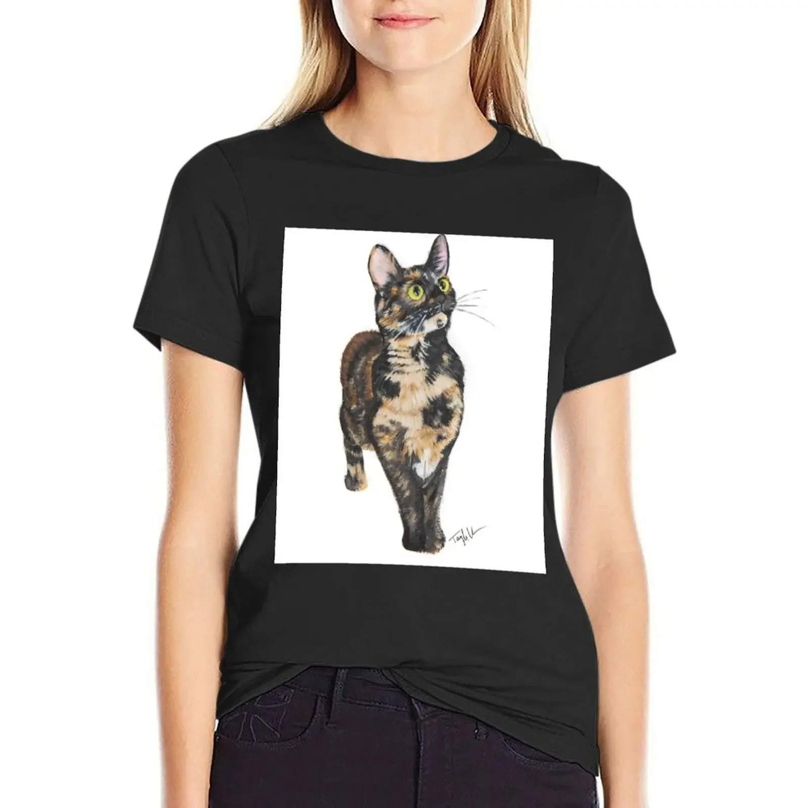

Tortoiseshell Rescue Cat T-Shirt Aesthetic clothing cute tops hippie clothes blanks workout t shirts for Women