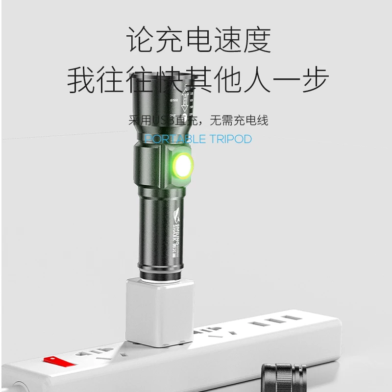 Ngoài TrờI SạC Cắm Trại An Ninh Di Động Mạnh Đèn Pin Lumen Chiếu Sáng Phòng Thủ Lanterna Tự Vệ