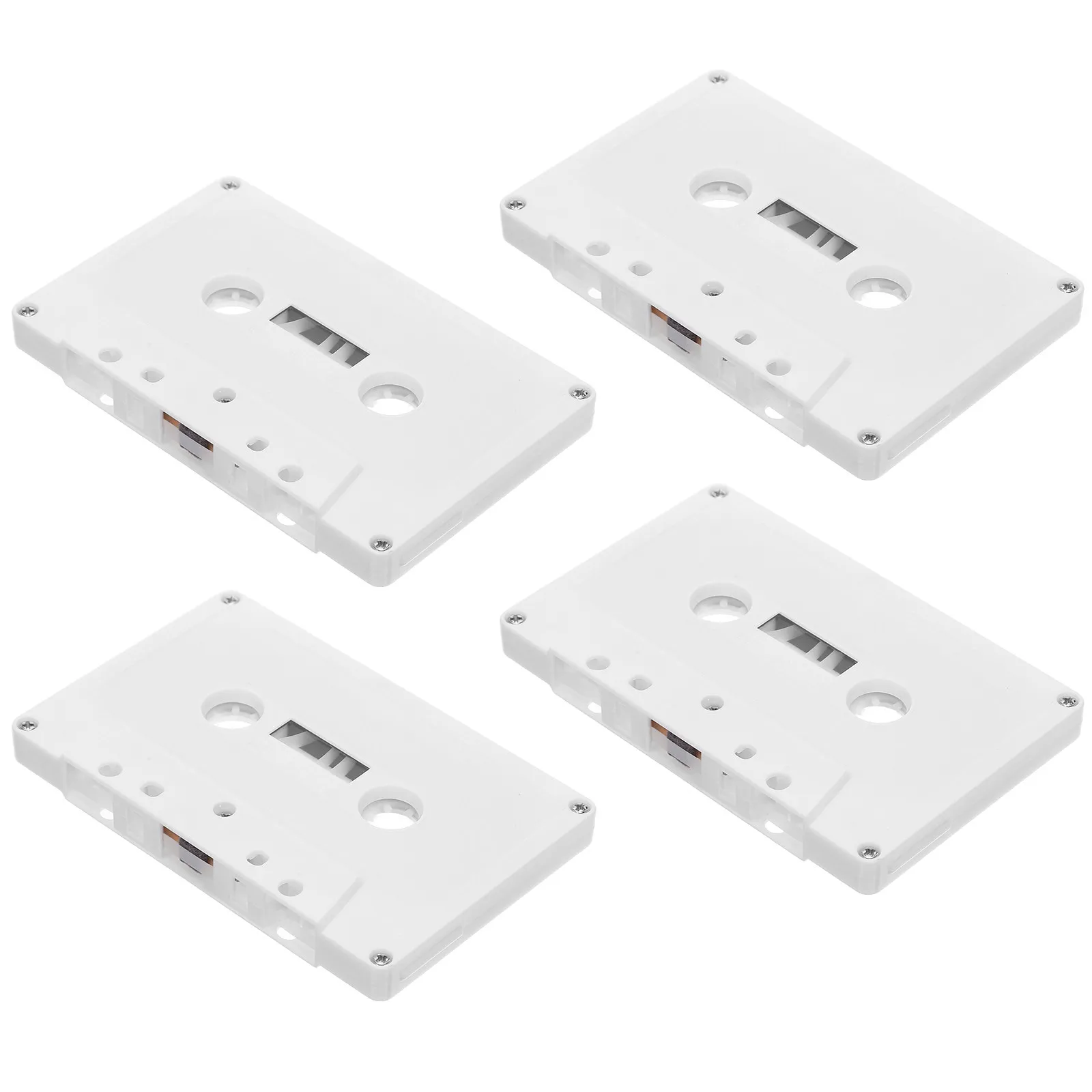 4Pcs Tape Box Vintage Empty Cassette Case for Music Classroom Studio Organization Cassette Tape Decor Decorative