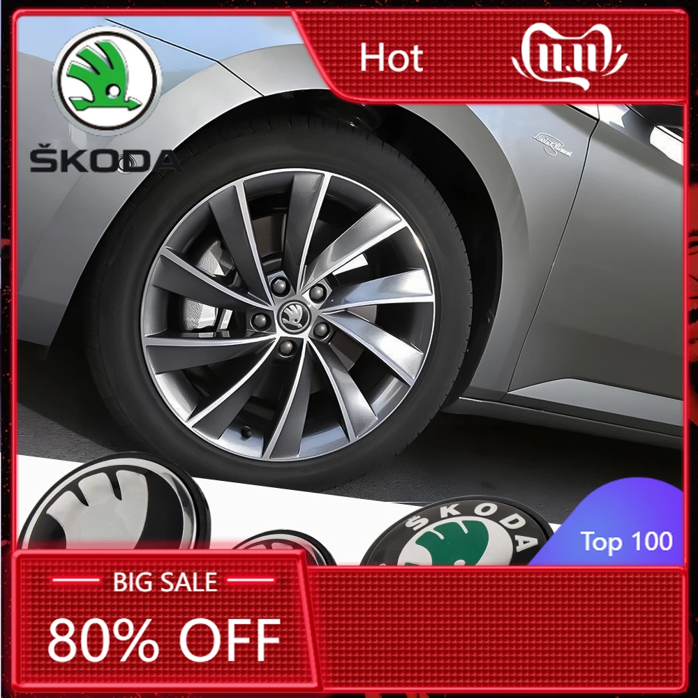 

Car Sticker 2025 New 4pc 55mm 65mm Car Original Wheel Center Cover Hub Cap Emblem Replacement For Skoda Octavia Fabia Rapid Yeti