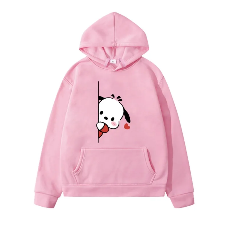 New Fashion Creative Funny Pochacco Love Heart Cartoon Print Sweatshirt Chic Cute Ladies Hoodie Girls Outdoor Sportswear