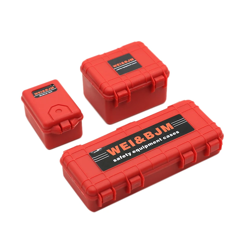 3Pcs Plastic Rc Car Storage Box Decoration Tool for Traxxas Trx4 Axial Scx10 90046 D90 1/10 Rc Crawler Accessories Red