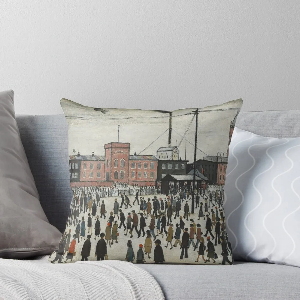 

Going To Work (1943) by L S Lowry Throw Pillow luxury sofa pillows Sofa Decorative Covers Couch Cushions New year pillow