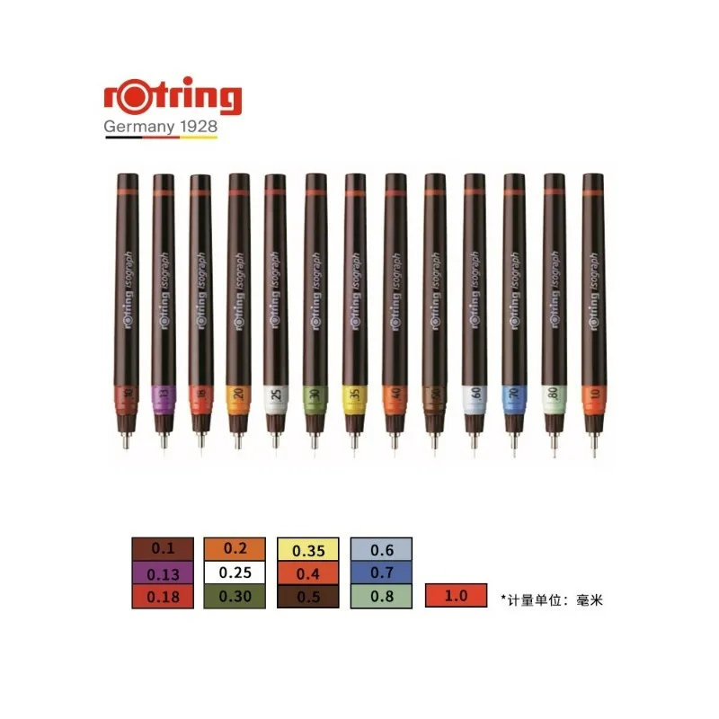 

1pc rOtring Isograph Needle Pen 0.1-0.8mm Repeated replacement nib Addable Ink hook line pen Hand-painted/ Drawing Pen