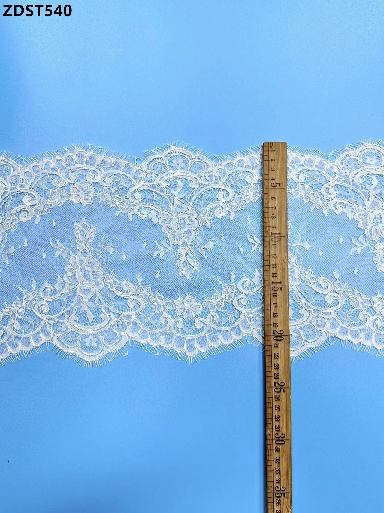 Width 22cm High Quality Thick Eyelash Lace Trim Lace Fabric Soft 3.3 Yards Italian Eyelash Lace Accessories DIY Clothing Wedding